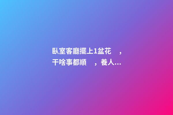 臥室客廳擺上1盆花，干啥事都順，養人又生財！